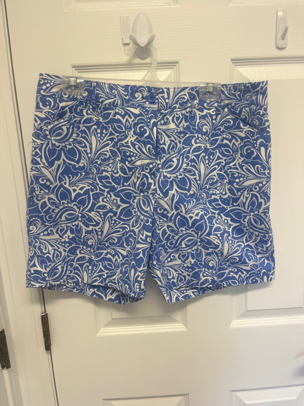 Talbots Royal Blue and White Floral Bermuda Shorts